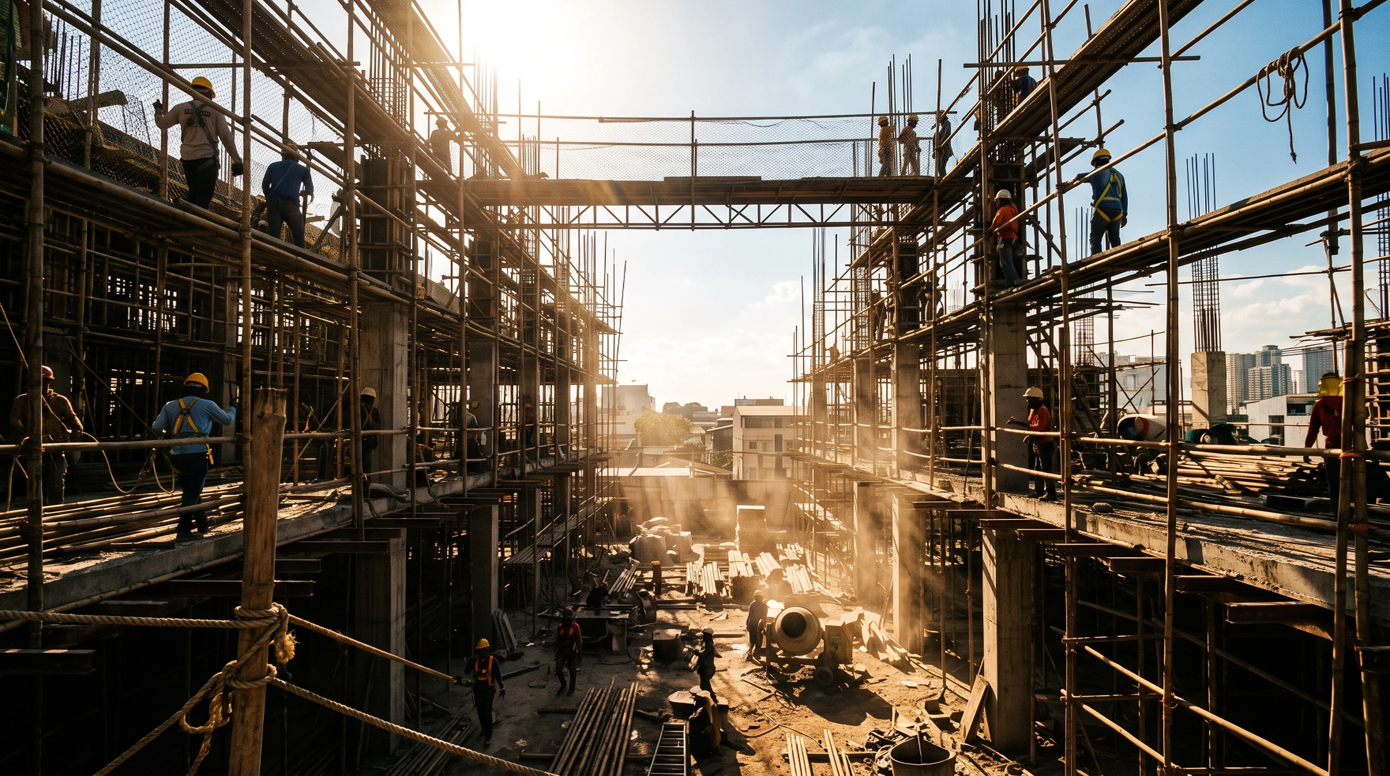 Construction Site Heat Risk Background